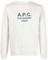 A.P.C. FW22 Logo Print Crewneck Sweatshirt Men’s Light Beige COEZDH27500PAA A.P.C. FW22 Logo Print Crewneck Sweatshirt Men’s Light Beige COEZDH27500PAA