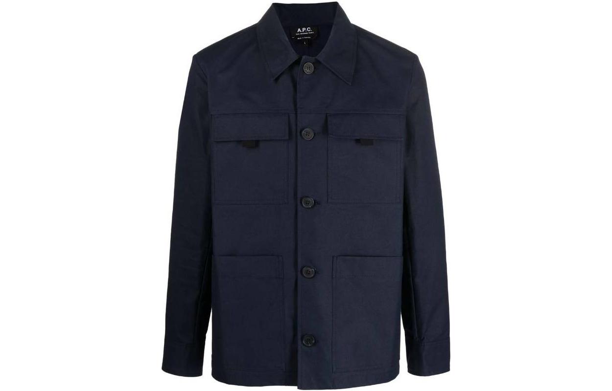 A.P.C. FW22 Multi-Pocket Shirt Jacket Navy Blue COEGJH02736IAK