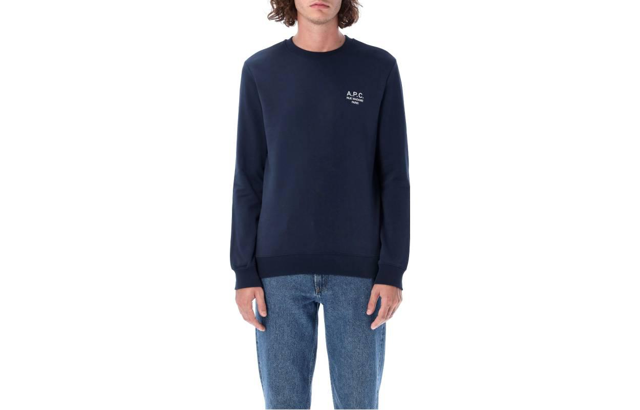 A.P.C. FW22 Navy Logo Sweatshirt Crewneck Pullover H27699COEZD-IAJ