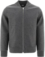 A.P.C. FW22 Solid Color Zip Baseball Jacket Gray WVAXFH02753-PLA A.P.C. FW22 Solid Color Zip Baseball Jacket Gray WVAXFH02753-PLA