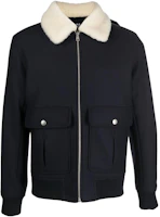 A.P.C. FW22 Solid Color Zip Jacket Navy Blue Outerwear WOAONH02761IAK A.P.C. FW22 Solid Color Zip Jacket Navy Blue Outerwear WOAONH02761IAK