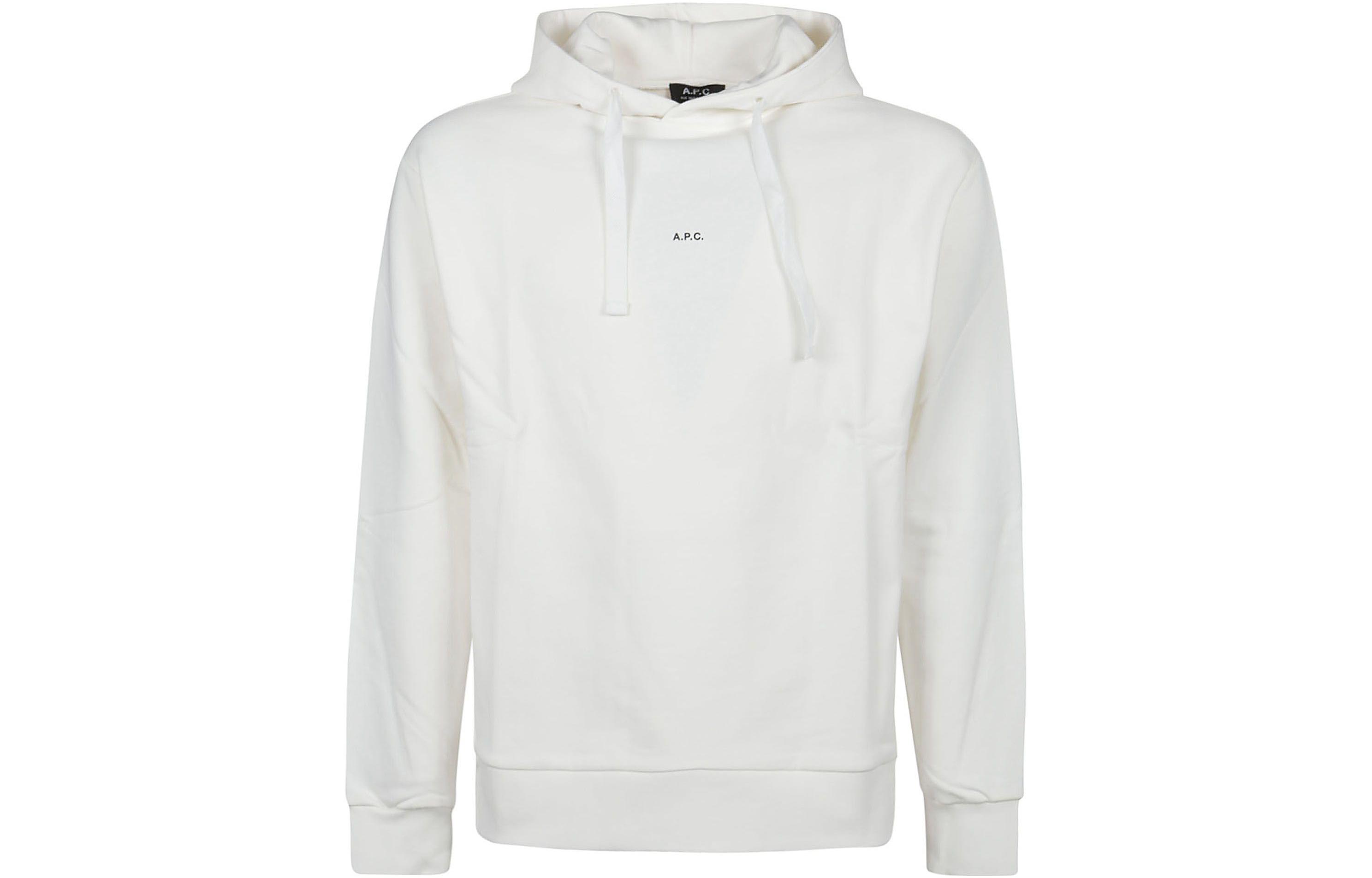 A.P.C. FW22 White Letter Print Pullover Hoodie COEIPH27622-AAB