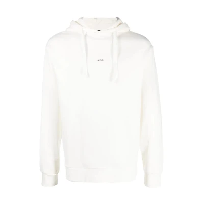 A.P.C. FW22 White Logo Print Long Sleeve Hoodie Mens H27622COEIP-AAB