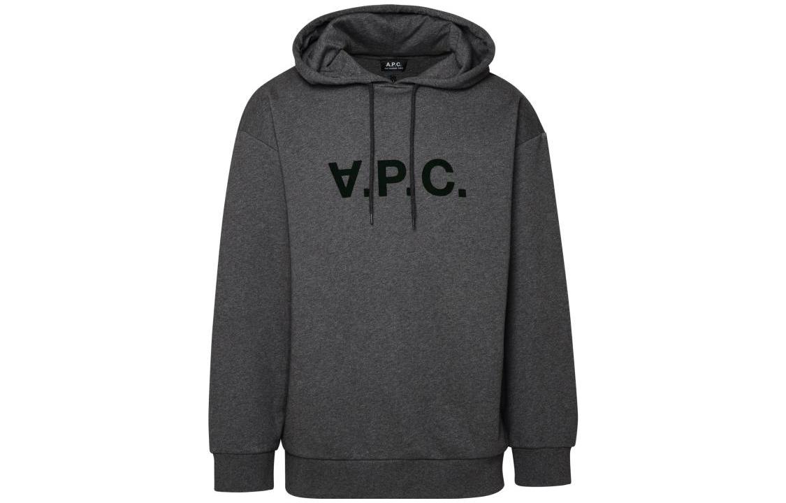 A.P.C. FW23 Grey Solid Logo Hoodie COFDXH27833-PLA