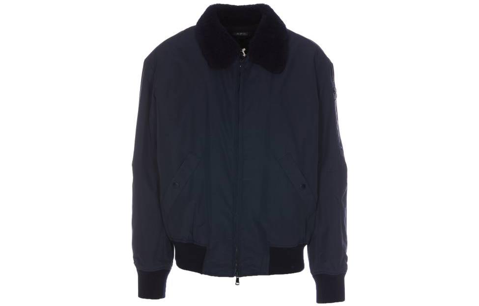 A.P.C. FW23 Solid Color Collar Jacket Blue COEZVH02860-IAK