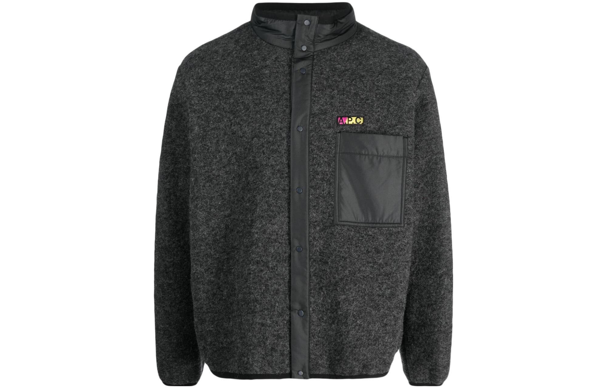 A.P.C. FW23 Solid Color Stand Collar Long Sleeve Jacket Black WVBCAM02855PLA