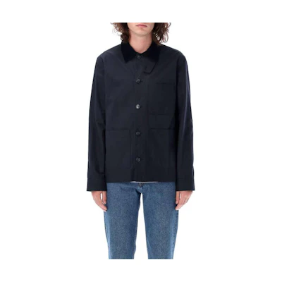 A.P.C. FW23 Solid Single-Breasted Long-Sleeve Jacket - Dark Blue H02841COERC-IAK