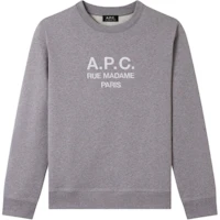 A.P.C. FW24 Alphabet Logo Oversized Sweatshirt in Heather Gray COEBHH27500-PLD A.P.C. FW24 Alphabet Logo Oversized Sweatshirt in Heather Gray COEBHH27500-PLD