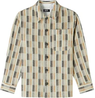 A.P.C. FW24 Beige Plaid Gradient Oversized Jacket for Men WVBDGH02989-BAA A.P.C. FW24 Beige Plaid Gradient Oversized Jacket for Men WVBDGH02989-BAA