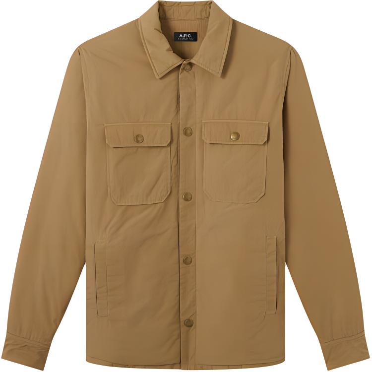 A.P.C. FW24 Casual Long-Sleeve Pocket Jacket Yellow Brown COETBH02625-BAC