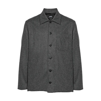 A.P.C. FW24 Charcoal Gray Relaxed Fit Long Sleeve Shirt Jacket WOAPNH02962-GREY