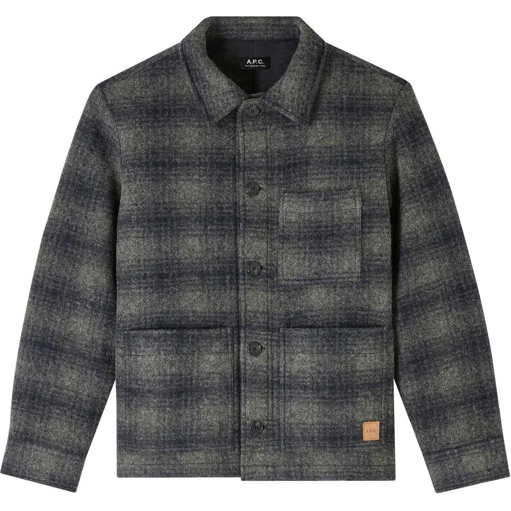 A.P.C. FW24 Khaki Checkered Single-Breasted Pocket Jacket WVBDFH02961-JAA