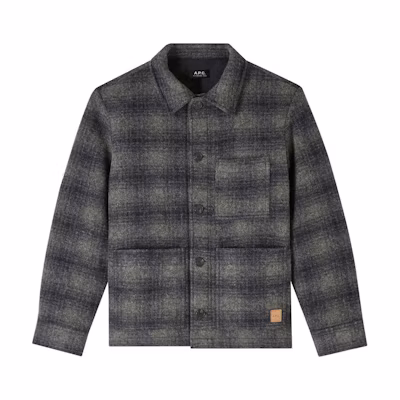 A.P.C. FW24 Khaki Checkered Single-Breasted Pocket Jacket WVBDFH02961-JAA