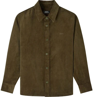 A.P.C. FW24 Jaket Oversized Kerah Logo Bordir Khaki - Jaket Kasual COHBBH02976-JAA Buy A.P.C. FW24 Jaket Oversized Kerah Logo Bordir Khaki - Jaket Kasual COHBBH02976-JAA