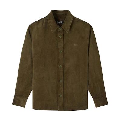 A.P.C. FW24 Logo Embroidered Oversized Collar Jacket Khaki - Casual Outerwear COHBBH02976-JAA