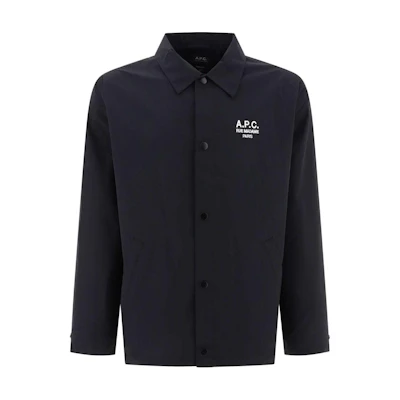 A.P.C. FW24 Logo Embroidered Single-Breasted Long-Sleeve Jacket Black PSAJBH02960-BLACK