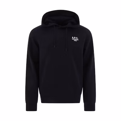 A.P.C. FW24 Logo Print Drawstring Hoodie Black Sweater COHBVM27914-BLACK