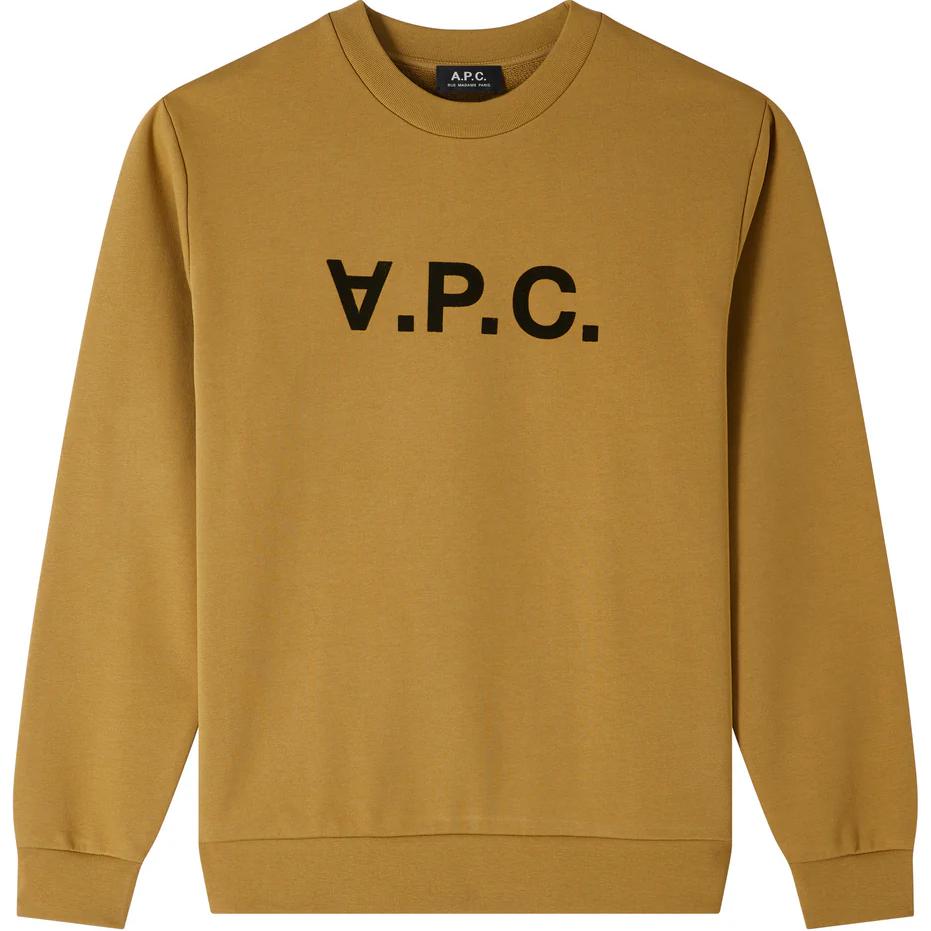 A.P.C. FW24 Loose Fit Drop Shoulder Sweatshirt Unisex Mustard Yellow COHBNM27907-TCR