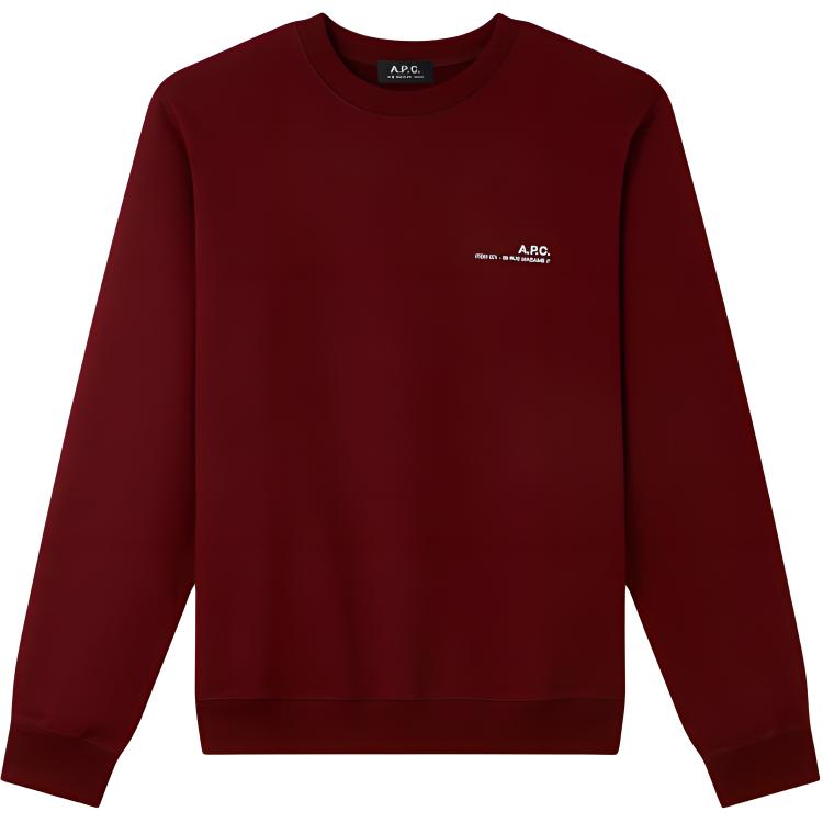 A.P.C. FW24 Minimalist Casual Crewneck Sweatshirt Red Brown - COEASH27608-GAB
