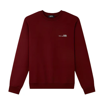A.P.C. FW24 Minimalist Casual Crewneck Sweatshirt Red Brown - COEASH27608-GAB
