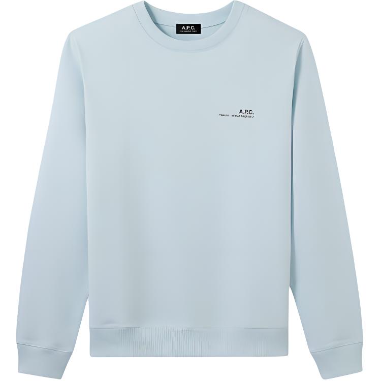 A.P.C. FW24 Minimalist Crewneck Long Sleeve Sweatshirt Men’s Light Blue COEASH27608-IAS