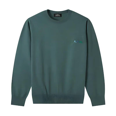 A.P.C. FW24 Minimalist Crewneck Loose Sweatshirt Military Green - Men’s COGUQH23213-PKA