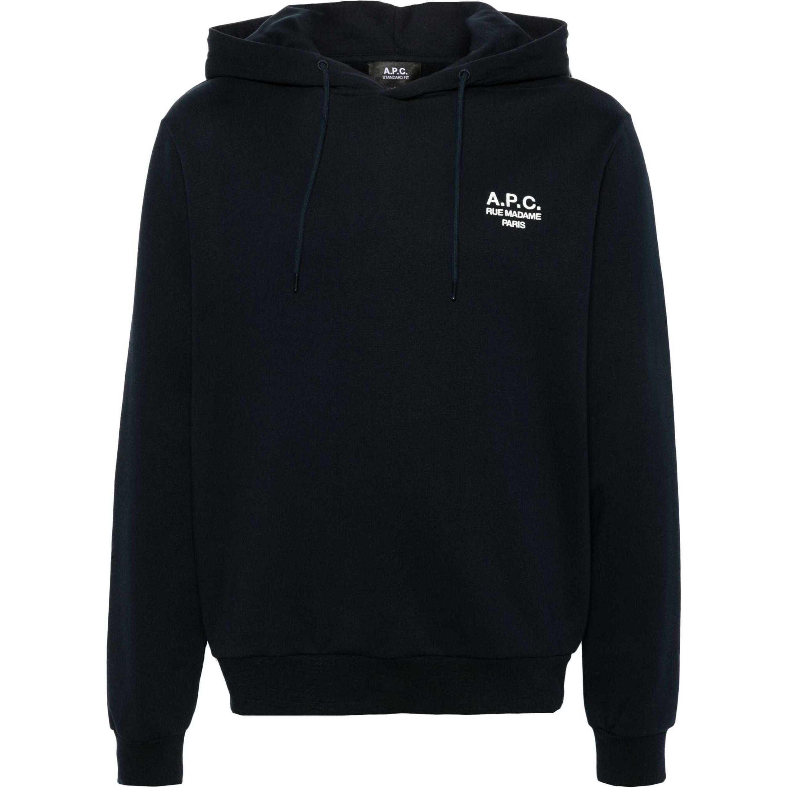 A.P.C. FW24 Navy Blue Oversized Letter Print Hoodie COHBVM27914-NAVY