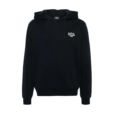 A.P.C. FW24 Navy Blue Oversized Letter Print Hoodie COHBVM27914-NAVY