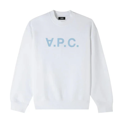 A.P.C. FW24 Oversized Logo Drop Shoulder Long Sleeve Sweatshirt White Unisex COHBPM27922-TAC