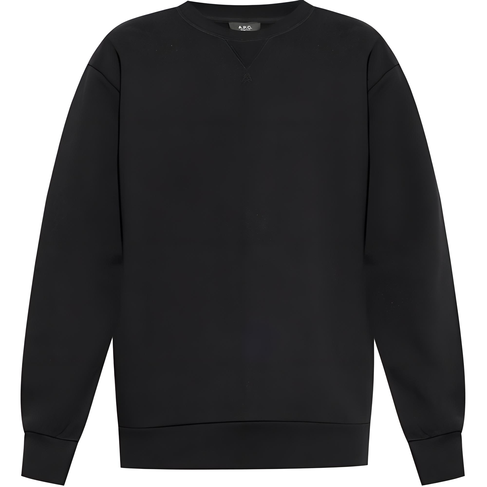 A.P.C. FW24 Plain Crewneck Drop Shoulder Long Sleeve Sweatshirt Black Mens COHCMH27925-BLACK