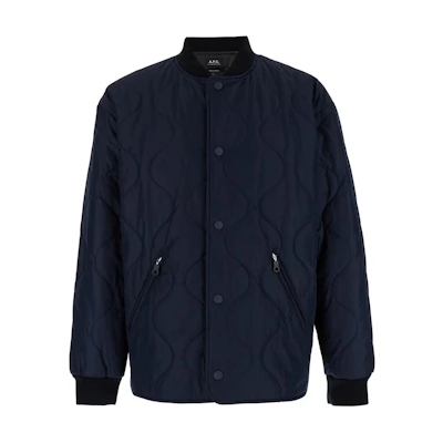 A.P.C. FW24 Solid Color Stand Collar Long Sleeve Jacket - Blue PSAJAH02946-IAK