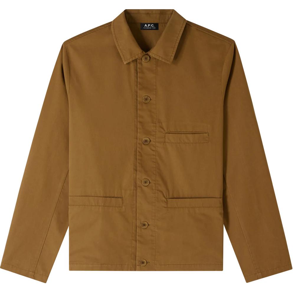 A.P.C. FW24 Solid Pocket Straight-Cut Jacket Men’s Light Chestnut Brown COGZRH02783-CAG