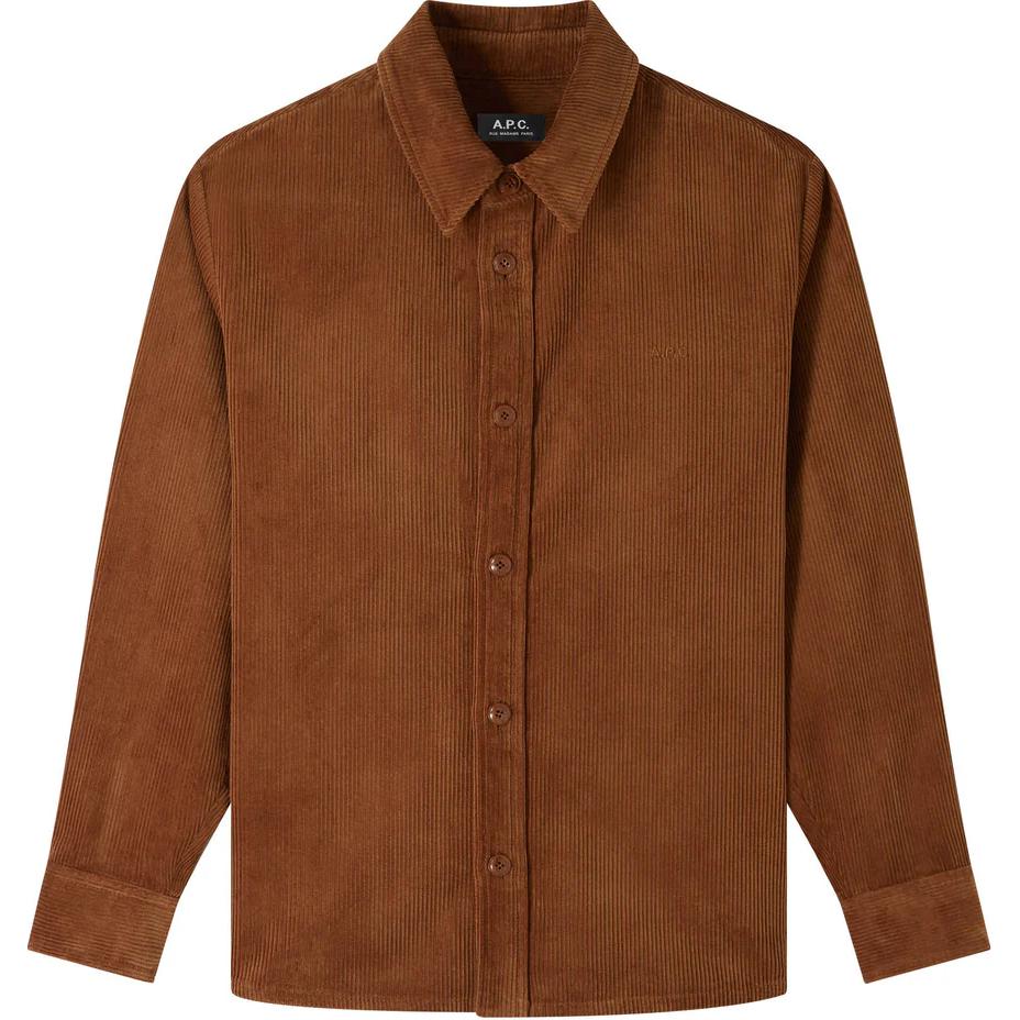 A.P.C. FW24 Tobacco Logo Embroidered Oversized Long Sleeve Jacket COHBBH02976-CAG