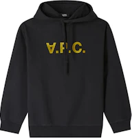 A.P.C. FW24 Unisex Black Letter Logo Hoodie COHBPM27921-TZG A.P.C. FW24 Unisex Black Letter Logo Hoodie COHBPM27921-TZG