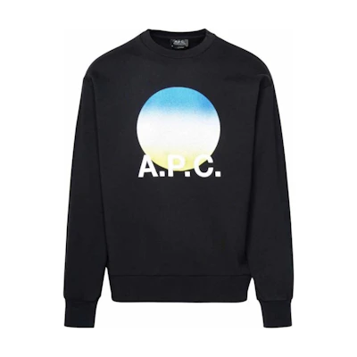 A.P.C. Graphic Print Crewneck Pullover Drop-Shoulder Sweatshirt Black COEIPH27905-LZZ