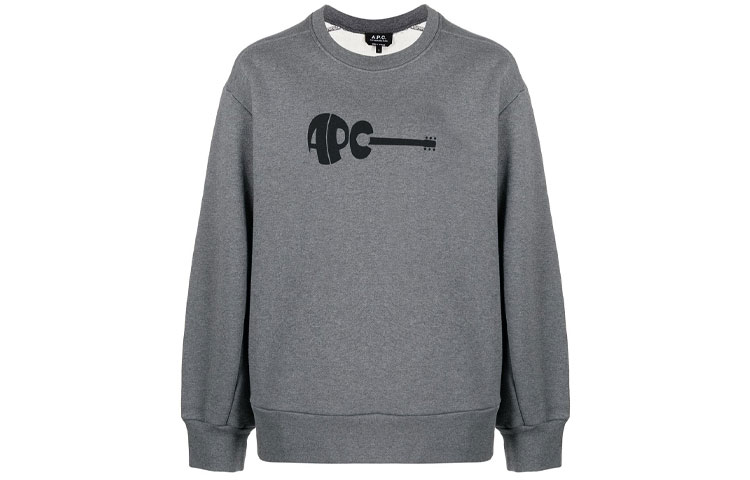 A.P.C. Graphic Print Crewneck Pullover Sweatshirt Men’s Dark Gray H27659COENQ-PLC
