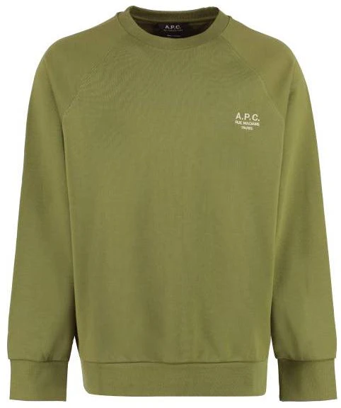 a-p-c-green-loose-fit-crewneck-sweatshirt-with-letter-print-coezdh-27822-jaa