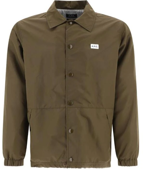 a-p-c-green-solid-logo-print-button-up-long-sleeve-jacket-paafah-02739-jaa