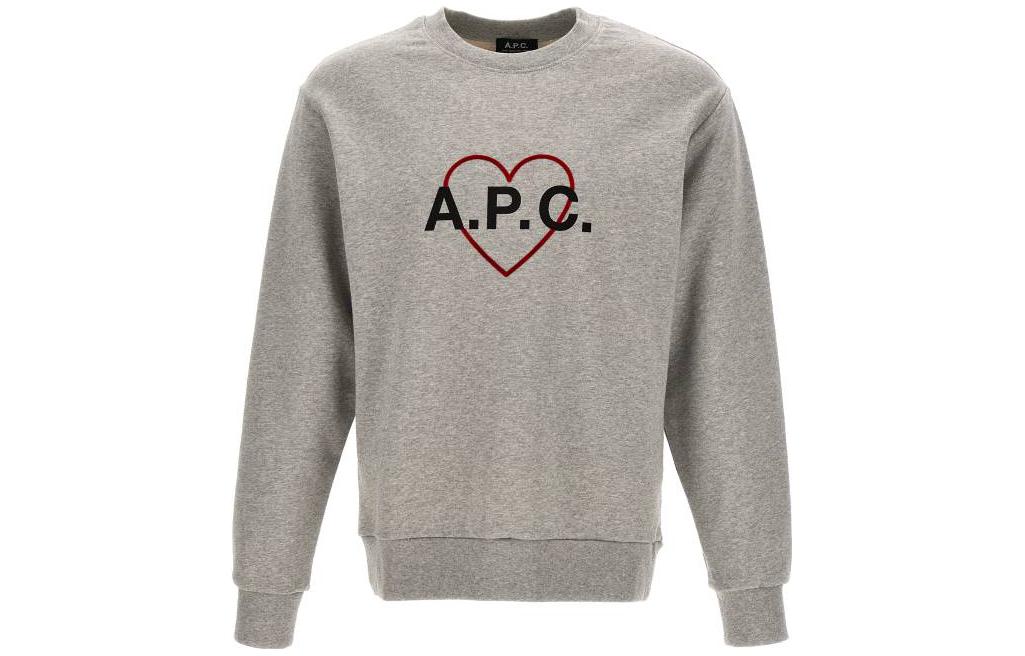 A.P.C. Grey Crewneck Sweatshirt with Letter Pattern COEIPM27732PLA