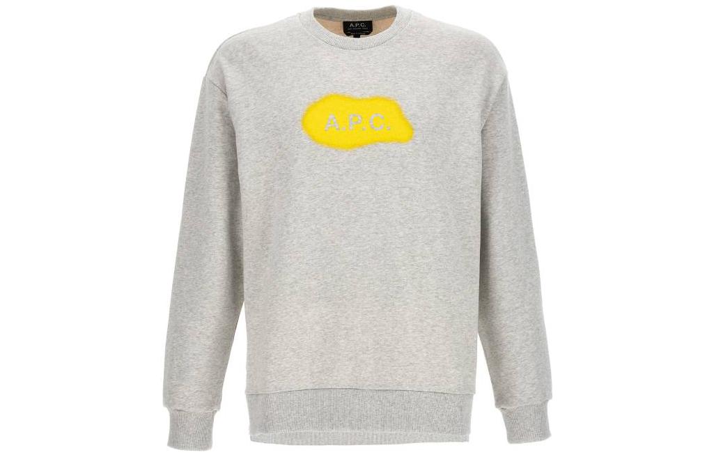 A.P.C. Grey Letter Print Crewneck Sweatshirt COEIPH27825-PLB