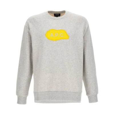 A.P.C. Grey Letter Print Crewneck Sweatshirt COEIPH27825-PLB