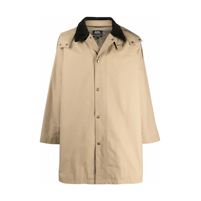 A.P.C. Khaki Long Sleeve Mid-Length Jacket COERCH01443JAA