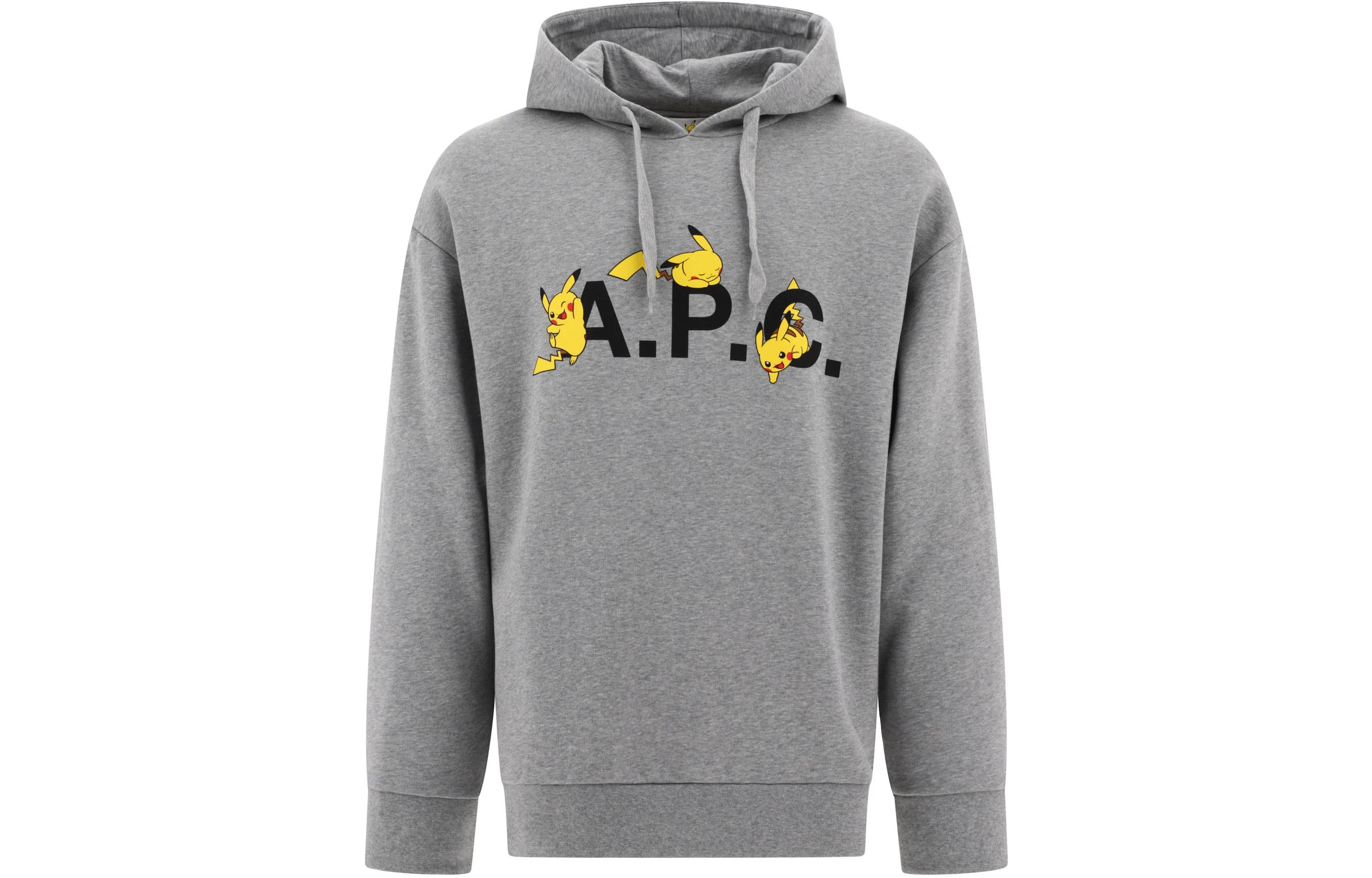 A.P.C. Letter Cartoon Hoodie Grey Long Sleeve Pullover COGVFH27858-PLB
