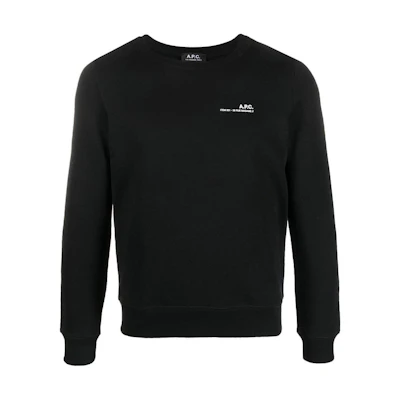 A.P.C. Letter Comfortable Crewneck Sweatshirt Unisex Black COFBQF27663LZZ-BLACK