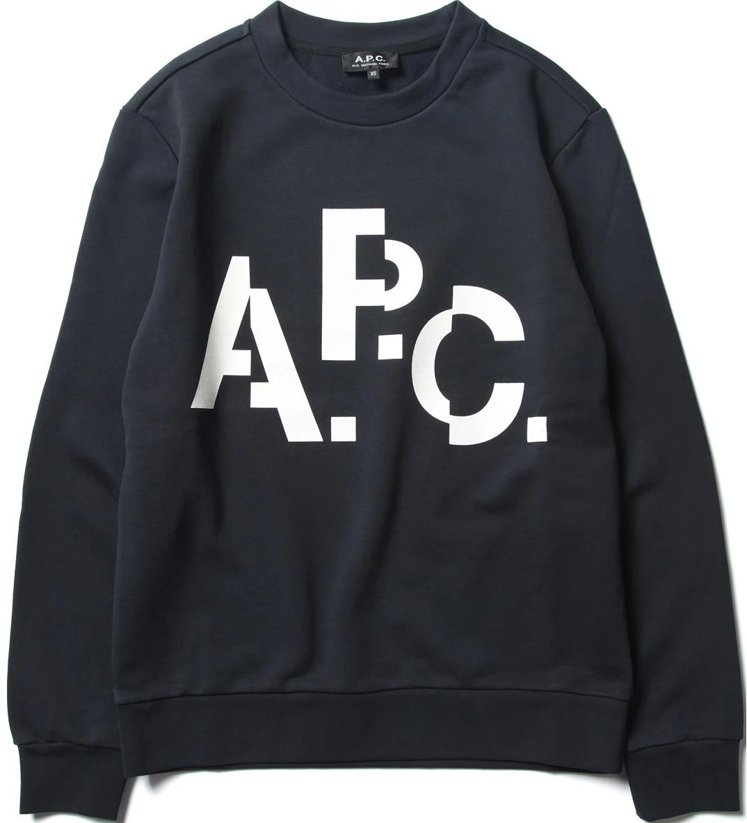 a-p-c-letter-logo-print-long-sleeve-sweatshirt-unisex-deep-navy-blue-codcqf-27548