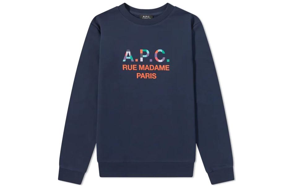 A.P.C. Letter Print Crewneck Long-Sleeve Sweatshirt H27743COEZFIAJ