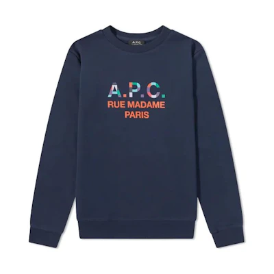 A.P.C. Letter Print Crewneck Long-Sleeve Sweatshirt H27743COEZFIAJ