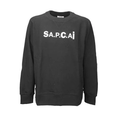 A.P.C. Letter Print Crewneck Long Sleeve Oversized Sweatshirt Unisex Black COEONM27656-LZZ