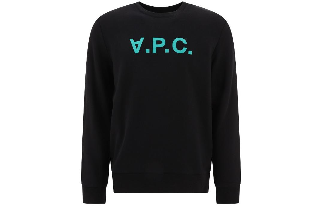 A.P.C. Letter Print Crewneck Sweatshirt Black COFAXH27378-TZH