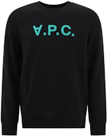A.P.C. Letter Print Crewneck Sweatshirt Black COFAXH27378-TZH A.P.C. Letter Print Crewneck Sweatshirt Black COFAXH27378-TZH